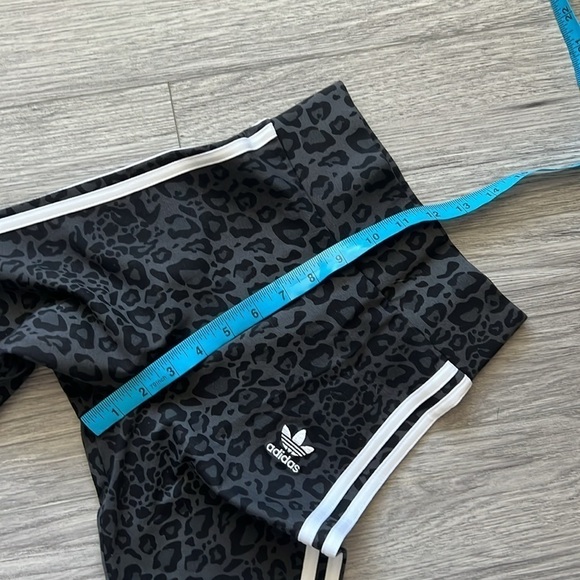 NWT ADIDAS Originals Short Tight Biker Shorts XXS Leopard Print 3 Stripes - Picture 11 of 12